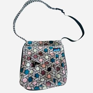 KAVU Sidewinder Bag Hexagon Pattern Crossbody Bag Multicolor 12x10